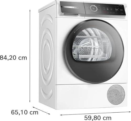 Bosch WQB245B0IT Serie 8 Asciugatrice smart a pompa di calore, 9 kg, Classe energetica C, Condensatore autopulente, Cestello per capi in lana, Sensori di asciugatura intelligenti, Bianco, 60 Cm - Prova pratica