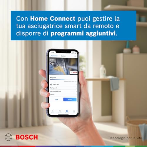 Bosch WQB245B0IT Serie 8 Asciugatrice smart a pompa di calore, 9 kg, Classe energetica C, Condensatore autopulente, Cestello per capi in lana, Sensori di asciugatura intelligenti, Bianco, 60 Cm - Dettaglio recensione 4