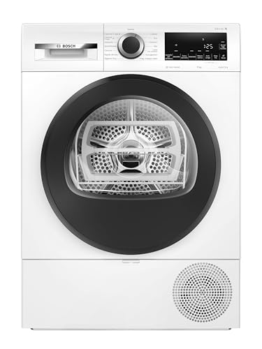 Bosch WQG243C0II Serie 6 Asciugatrice a pompa di calore, 9 kg, Classe energetica C, Sensori di asciugatura, Riduce le pieghe e facilita la stiratura, Cestello per capi in lana, Bianco, 60 Cm - Design e materiali