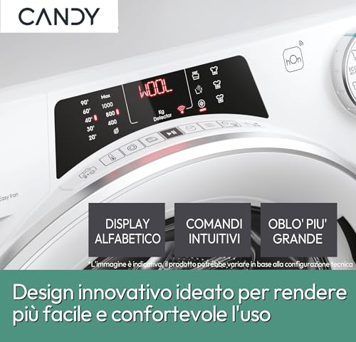 Candy RapidÓ RO 1284DWMST/1-S Lavatrice, 8 Kg, 1200 Giri, Wi-Fi + BLE, Connesso, Opzione Vapore, Cicli Rapidi, Classe A, 60x53x85 cm, Bianco [Classe di efficienza energetica A] - Dettaglio recensione 4