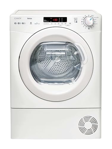 Candy Smart CR EH8N1DE-S Asciugatrice a Pompa di Calore, 8 kg, Carica Frontale, Connettività NFC, Woolmark Certification, 85 x 59.6 x 60.7 (A x L x P cm), Bianco- Classe E - Design e materiali