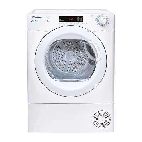Candy Smart Pro Asciugatrice 10 Kg a Condensazione, Libera Installazione, Classe B, Connessione Wi-Fi + BLE, Controllo da App, Programma Stiro Facile, 59,6 x 58,5 x 85 cm, Bianca - CSOE C10DG-S - Design e materiali
