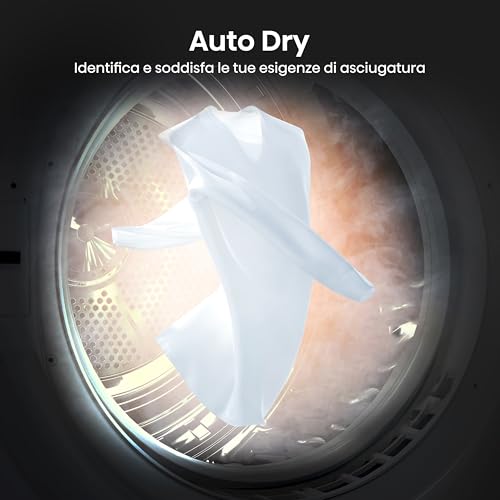 Hisense DHQE800BW2 Asciugatrice A Pompa Di Calore, 8 Kg, Classe D, Oblò Nero, Big Display, 16 programmi, Refresh - Funzionalità e accessori