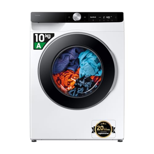 Samsung Lavatrice AI Control WW10FG6U34LK/U3, 10 Kg, AI Energy Mode, AI Ecobubble, Carica Frontale, Corpo: Bianco, Oblò e Display: Nero, 60l x 85h x 55p cm - Design e materiali